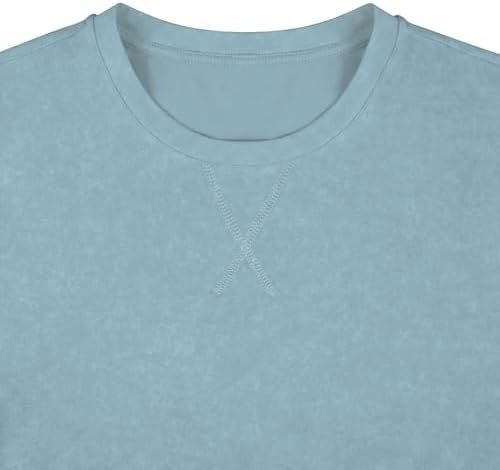 Men's Athletic Washed T-Shirts Basic Crew Neck Tees Tops Causal Distressed Cotton T Shirts for Men