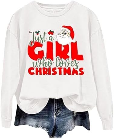 Women's Autumn And Winter Christmas Calf Printed Drop Sleeve Hooded Pullover Sweatshirt Round Neck Textu Womens