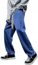 Men's Casual Autumn Hip Hop Loose Pure Colour Jean with Zipper Pocket Jean Trouser Solid Fashion Jean Mens Jeans