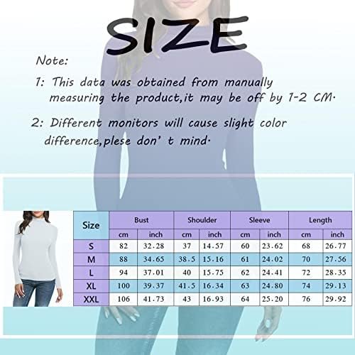 Women Casual Solid Long Sleeve Mock Turtleneck Blouse Tops Slim Fit Stretchy Layer Tee Shirts Active Shirt Pack
