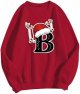 Christmas Ladies' Printed Casual Long Sleeved Pullover Round Neck Hooded Sweatshirt 1 Style Sweater