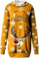 Women's Christmas Printed Long Sleeved Hooded Sweatshirt with Pocket Hoodie Pullover Dress Hoodie Women New Years