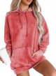 Women's Casual Hoodies Long Sleeve Solid Lightweight Pullover Tops Loose Sweatshirt with Pocket