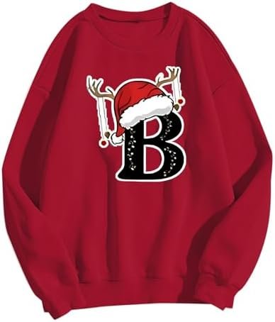 Christmas Ladies' Printed Casual Long Sleeved Pullover Round Neck Hooded Sweatshirt 1 Style Sweater