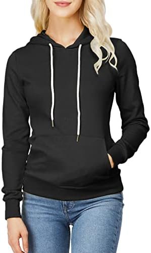 Women's Slim Fit Zip Up & Pullover Hoodie Lightweight Long Sleeve Kangaroo Pocket Basic Casual Sweatshirt