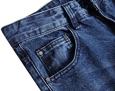 Mens Ripped Jeans, Distressed Destroyed Slim Fit Straight Leg Denim Pants