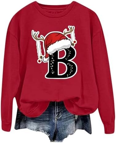 Christmas Ladies' Printed Casual Long Sleeved Pullover Round Neck Hooded Sweatshirt 1 Style Sweater